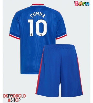 Manchester United Matheus Cunha #10 Udebanesæt Børn 2026-27 Kort ærmer (+ korte bukser)